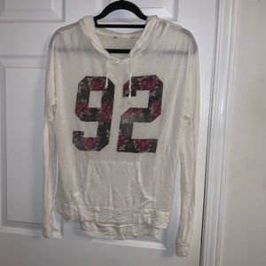 White and floral sweater hoodie